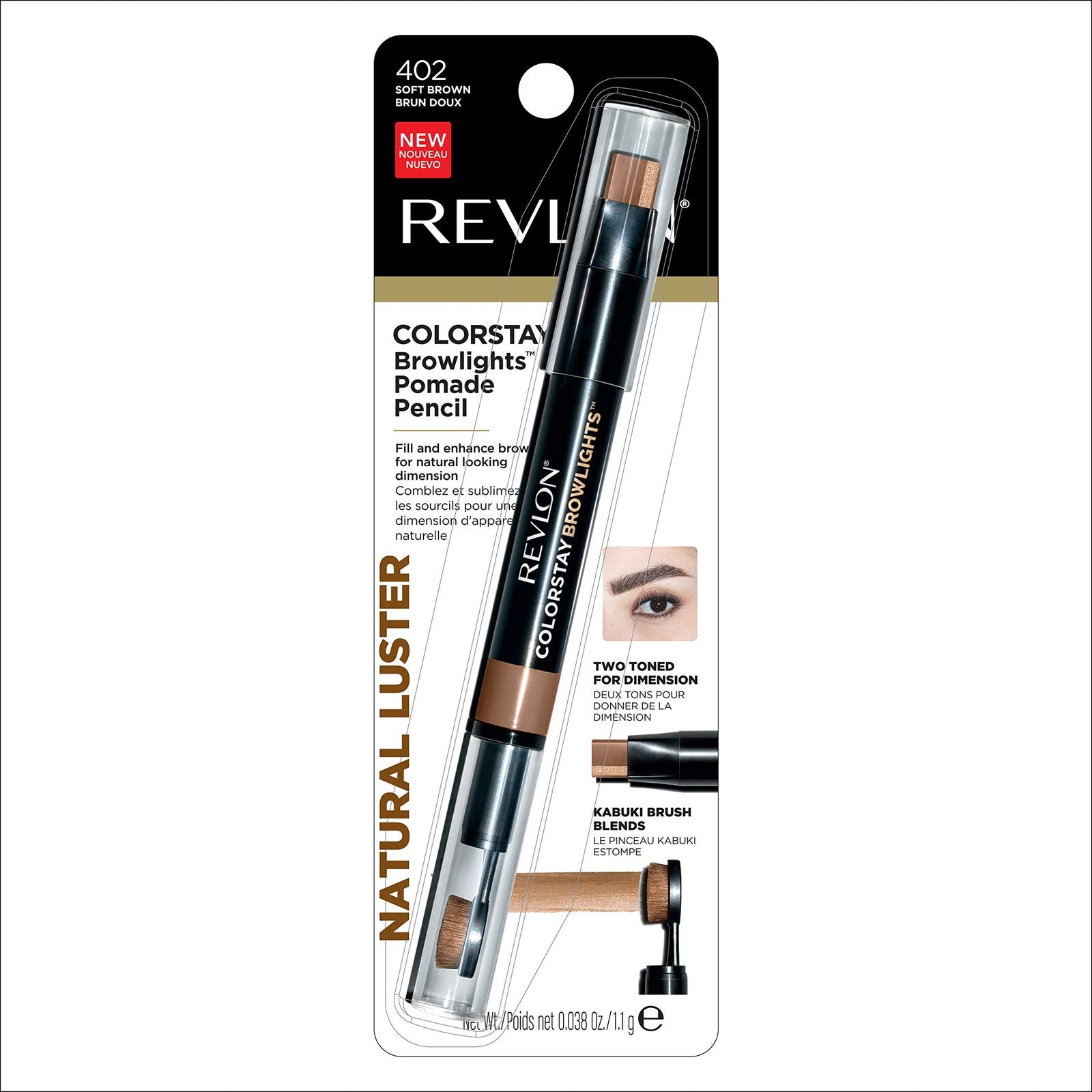 2 PACK - Revlon Colorstay Browlights Pomade Pencil - 402 Soft Brown