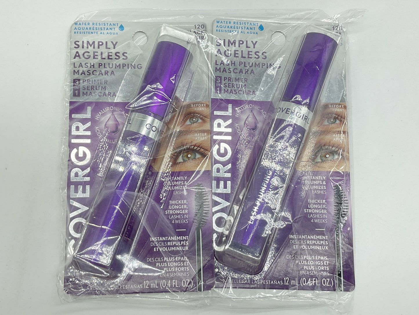 2 PACK - Covergirl Simply Ageless 3-in-1 Waterproof Mascara-#120 BLACK
