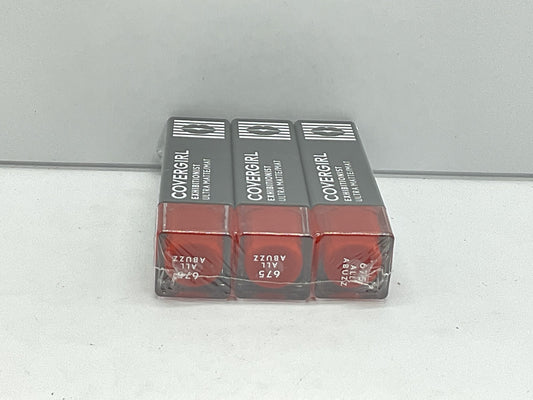 3 PACK - Covergirl-24 HR Long Lasting Matte Lipstick - 675 All Abuzz
