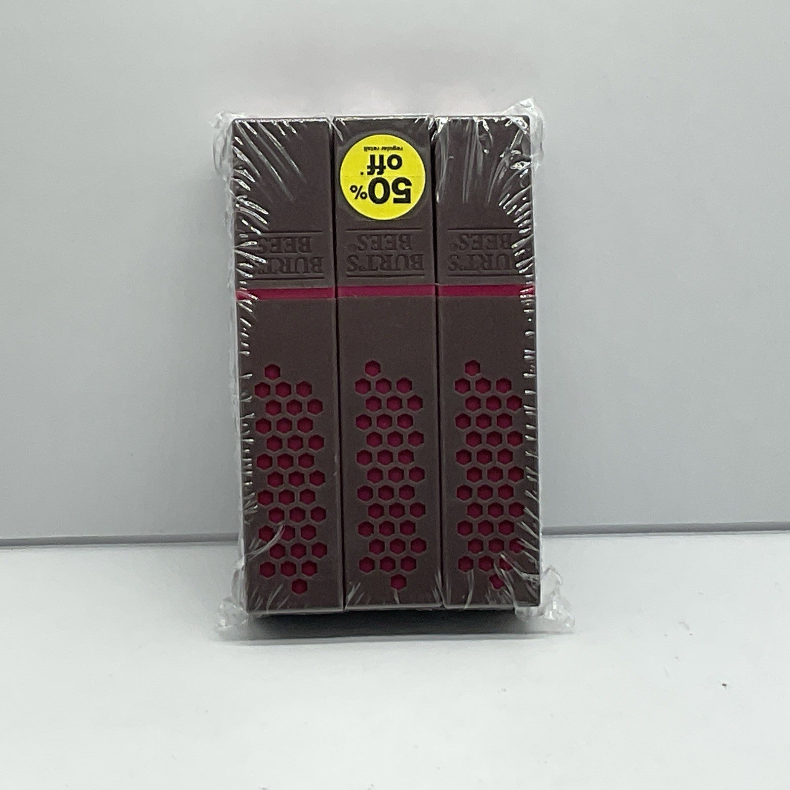 3 PACK - Burt's Bees 100% Natural Lipstick Shade  - 514 Brimming Berry