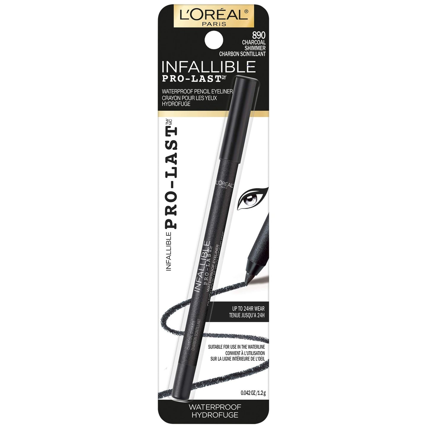 L'Oreal Paris Makeup Infallible Pro-Last Pencil Eyeliner, Waterproof and Smudge-