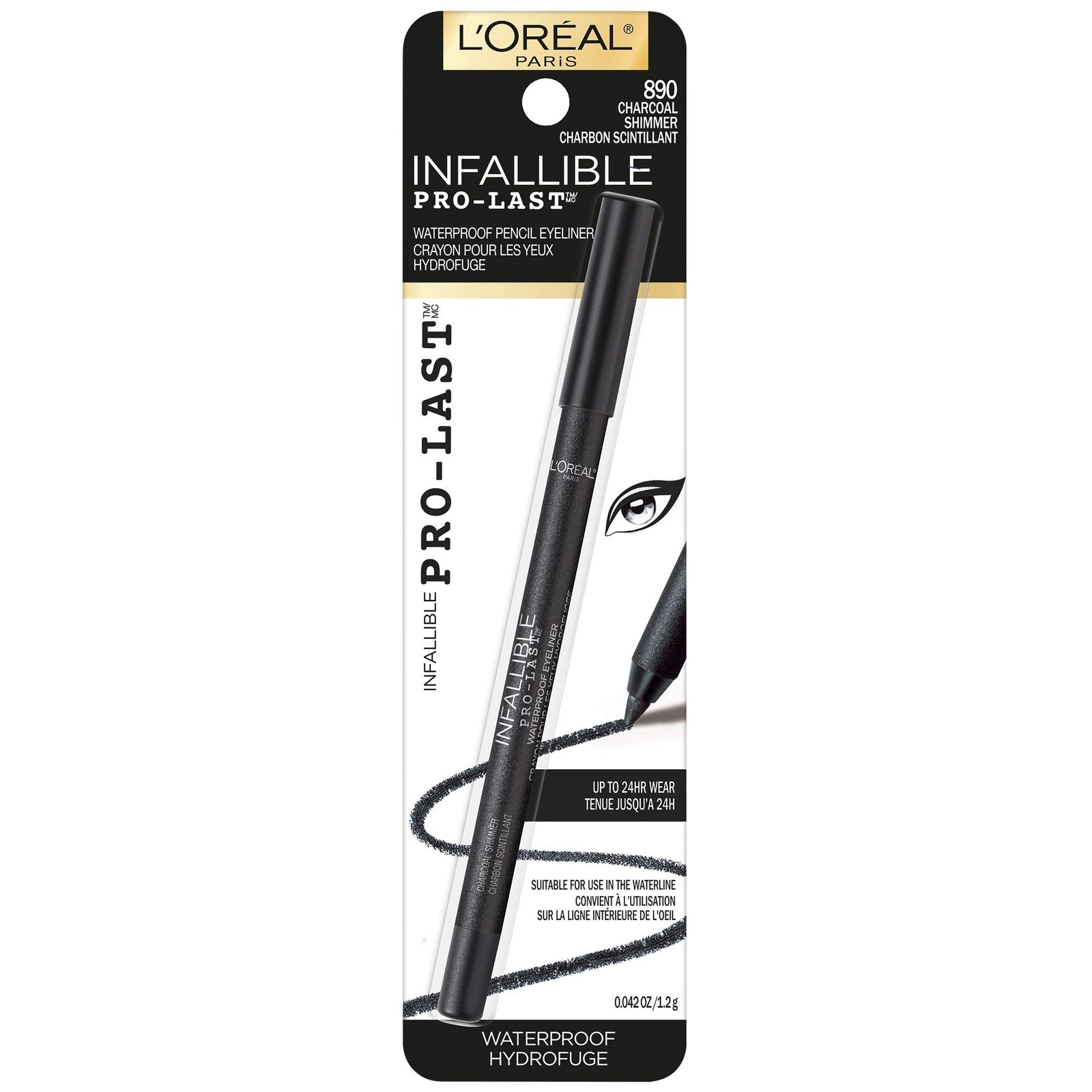 L'Oreal Paris Makeup Infallible Pro-Last Pencil Eyeliner, Waterproof and Smudge-