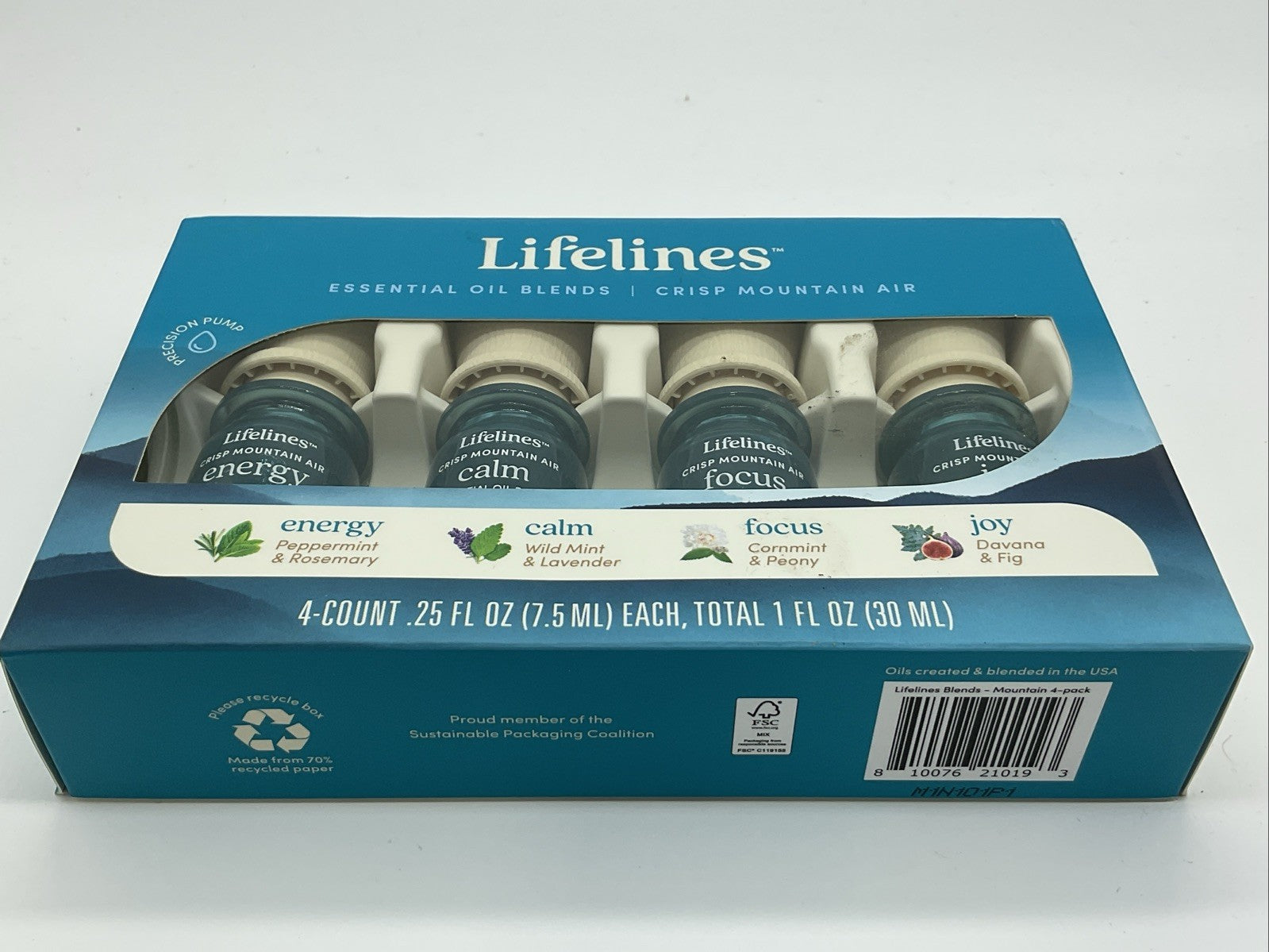 Lifelines Essential Oil Blends Mess Free Aromatherapy for Home - Crisp Mt Air