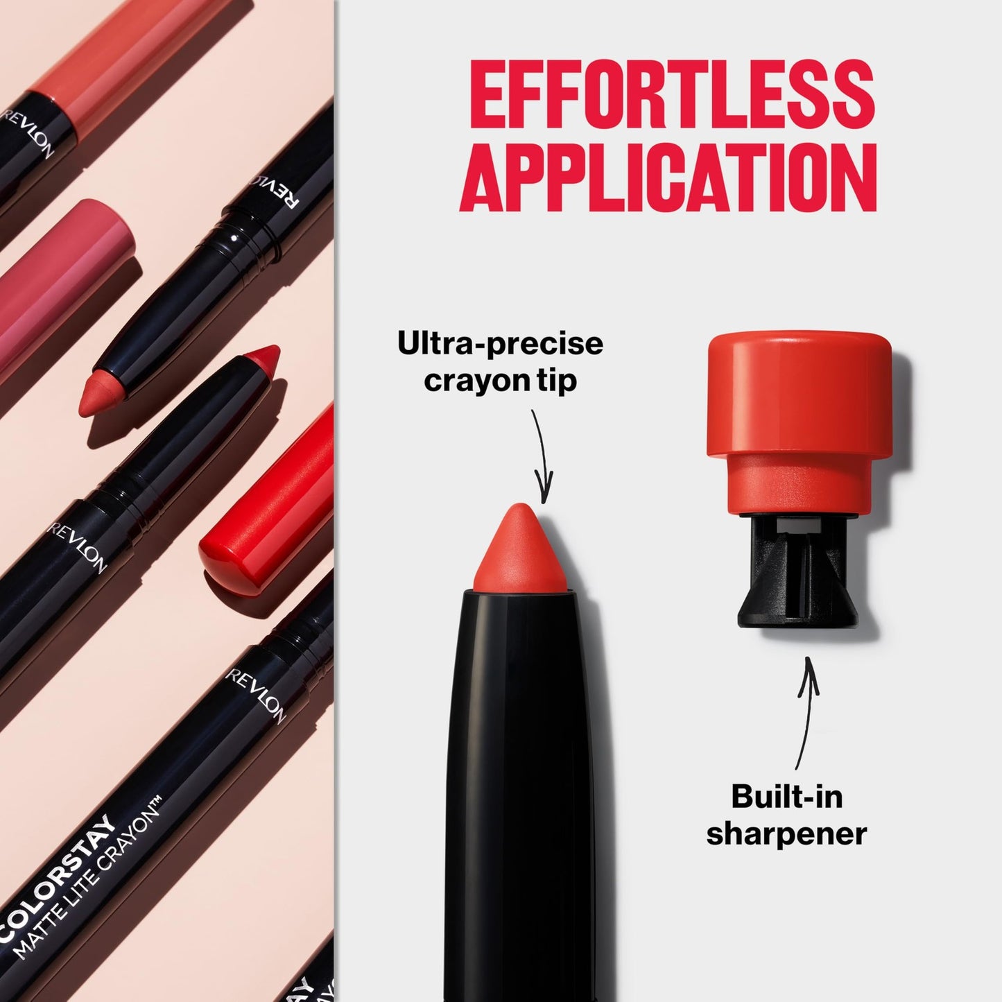 Revlon ColorStay Matte Lite Crayon Lipstick with Built-in Sharpener,lifted