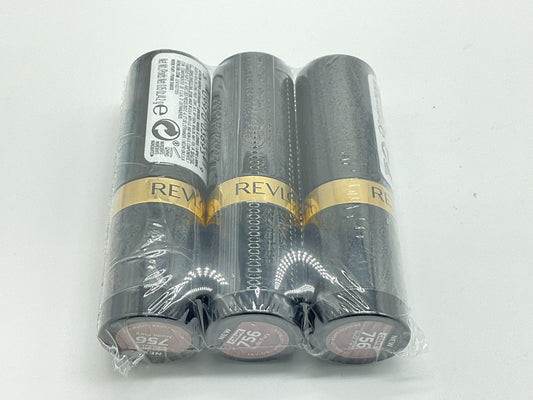 3 PACK - Revlon Super Lustrous Crème Lipstick - 756 Nude Fury