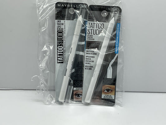 2 Pack - Maybelline TattooStudio Waterproof Eyeliner,970 Polished White