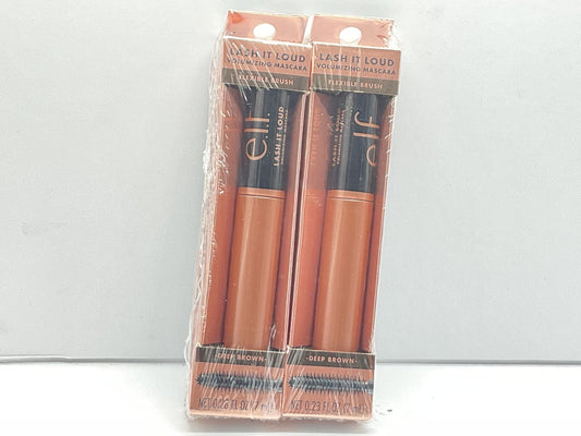 2 PACK - e.l.f. Lash It Loud Mascara Volume & Definition 0.23 Oz – Deep Brown 