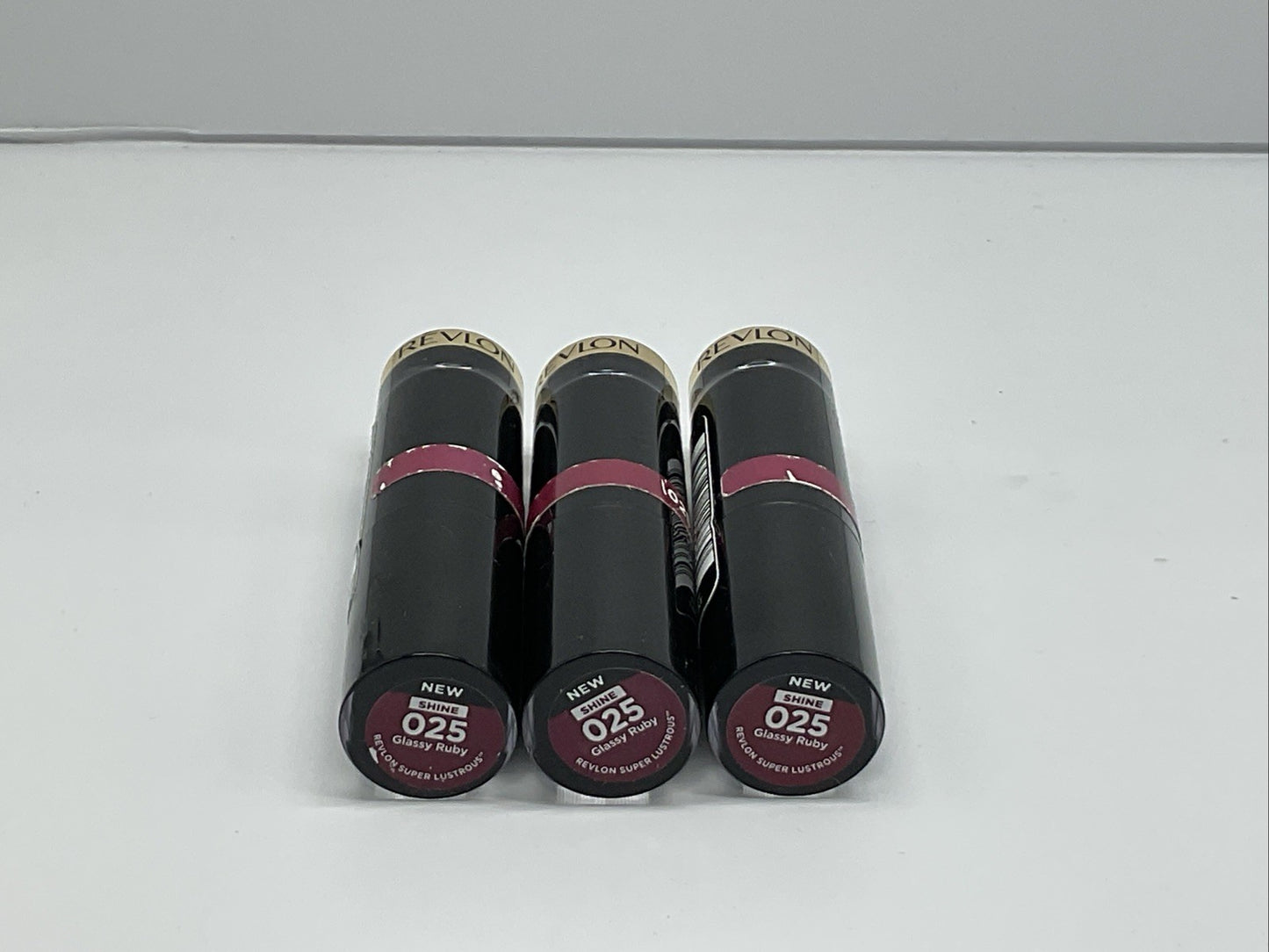 Revlon Super Lustrous Glass Shine Lipstick - 025 Glassy Ruby - Set Of 3