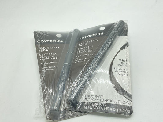 2 PACK - CoverGirl Easy Breezy Brow 24HR Brow Ink Pen - 400 Rich Brown