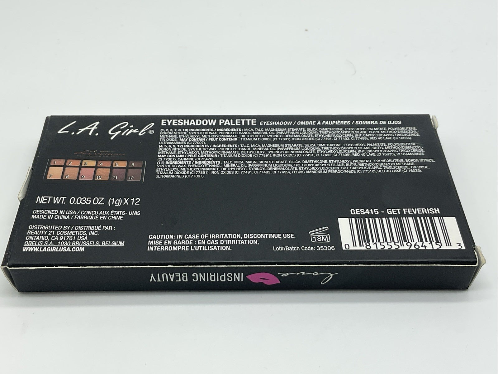 LA Girl 12 Pan Eyeshadow Palette - Get Feverish 