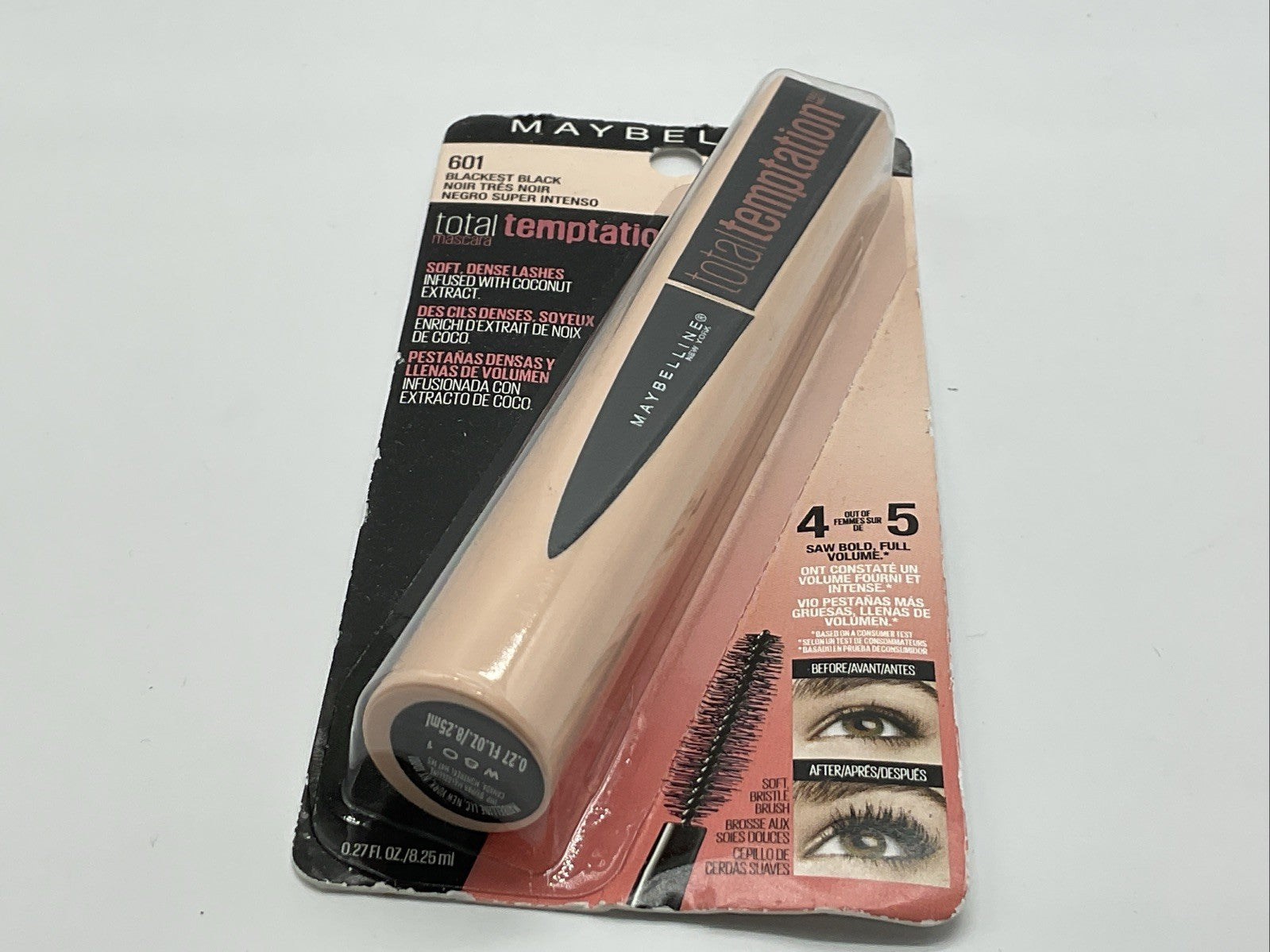 Maybelline Total Temptation Washable Mascara Soft Dense Lash - 601 Blackest