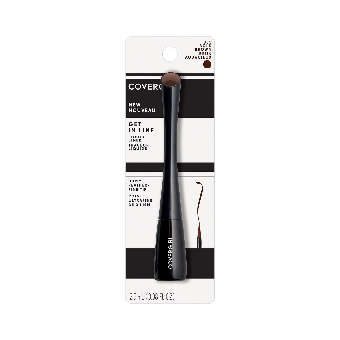 2 PACK - Covergirl Get in Line Liquid Liner - 335 Bold Brown