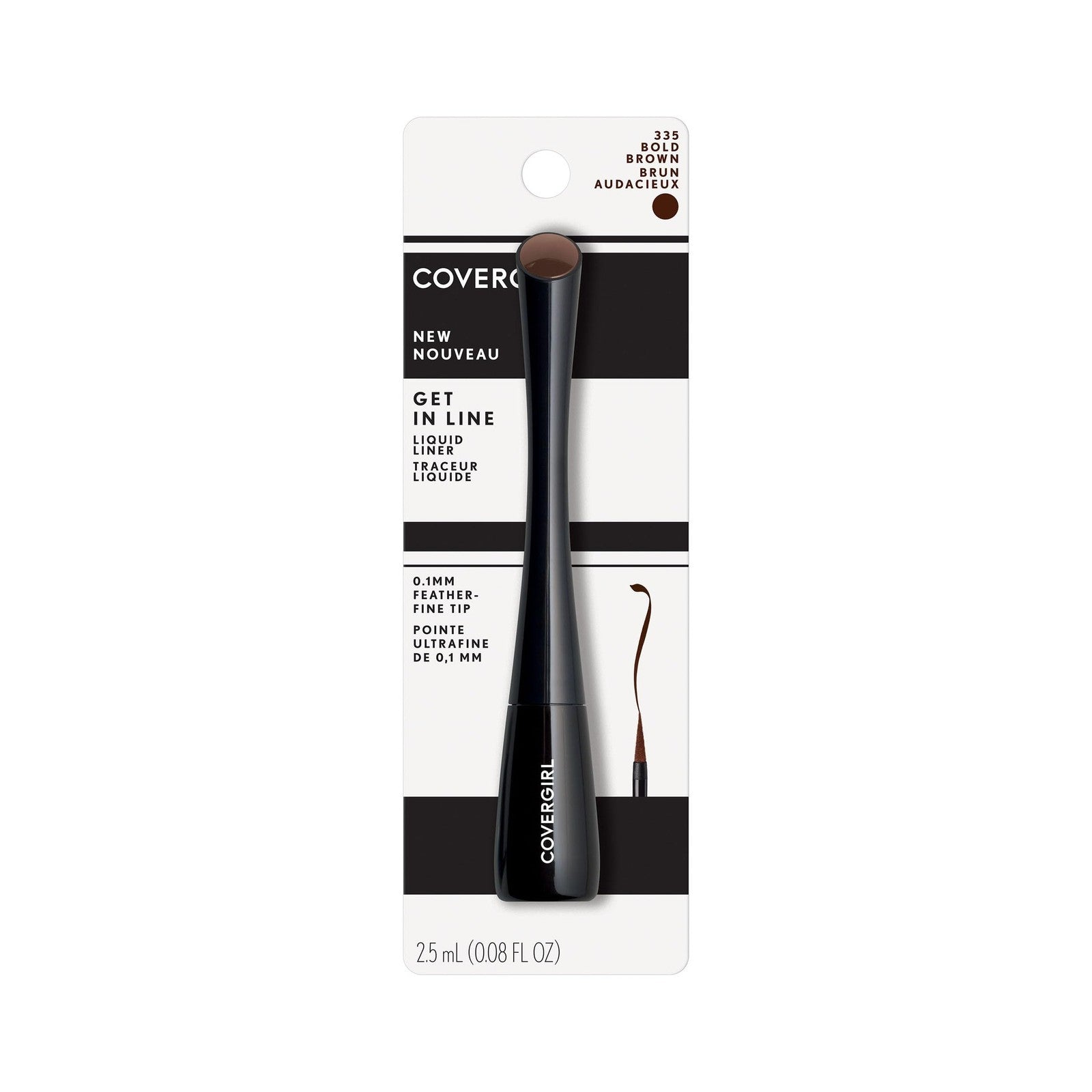 2 PACK - Covergirl Get in Line Liquid Liner - 335 Bold Brown