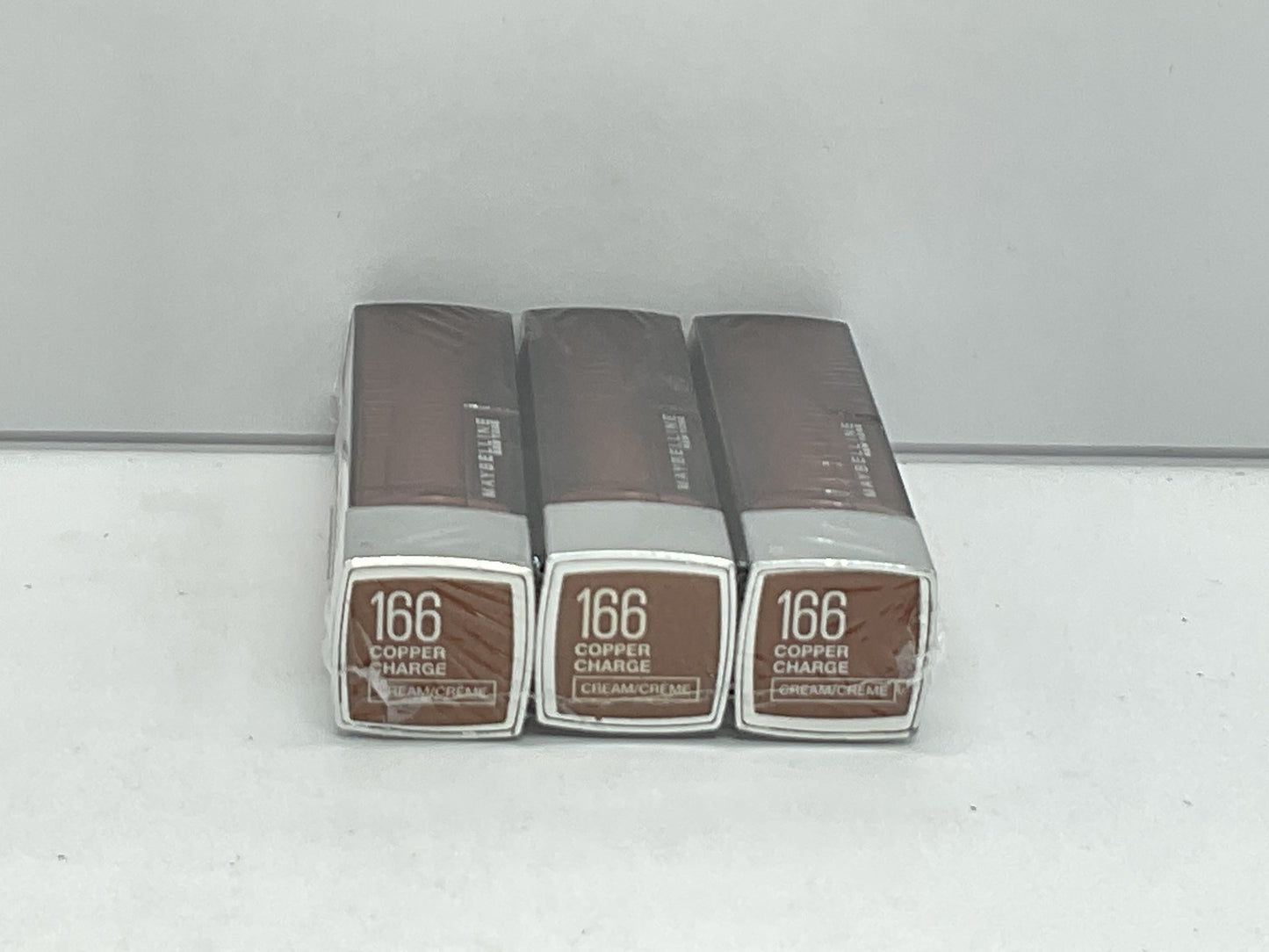3 PACK - Maybelline Color Sensational Lipstick Cream Finish - 166 Copper Charge