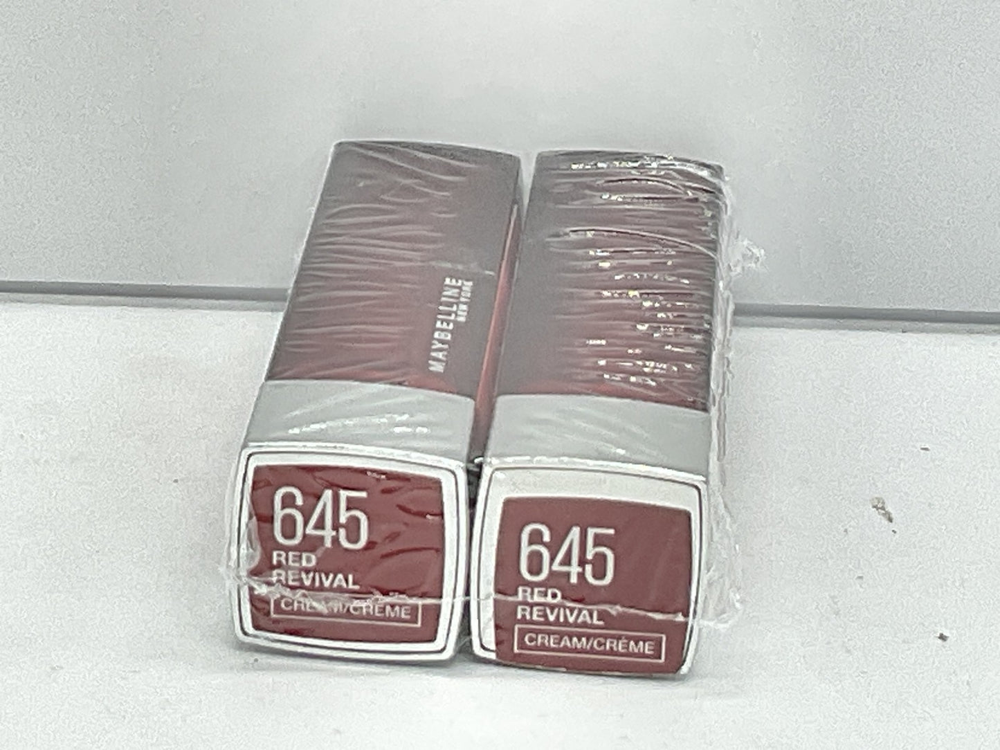 2 PACK - Maybelline Color Sensational Lipstick Cream Finish - 645 Red Revival