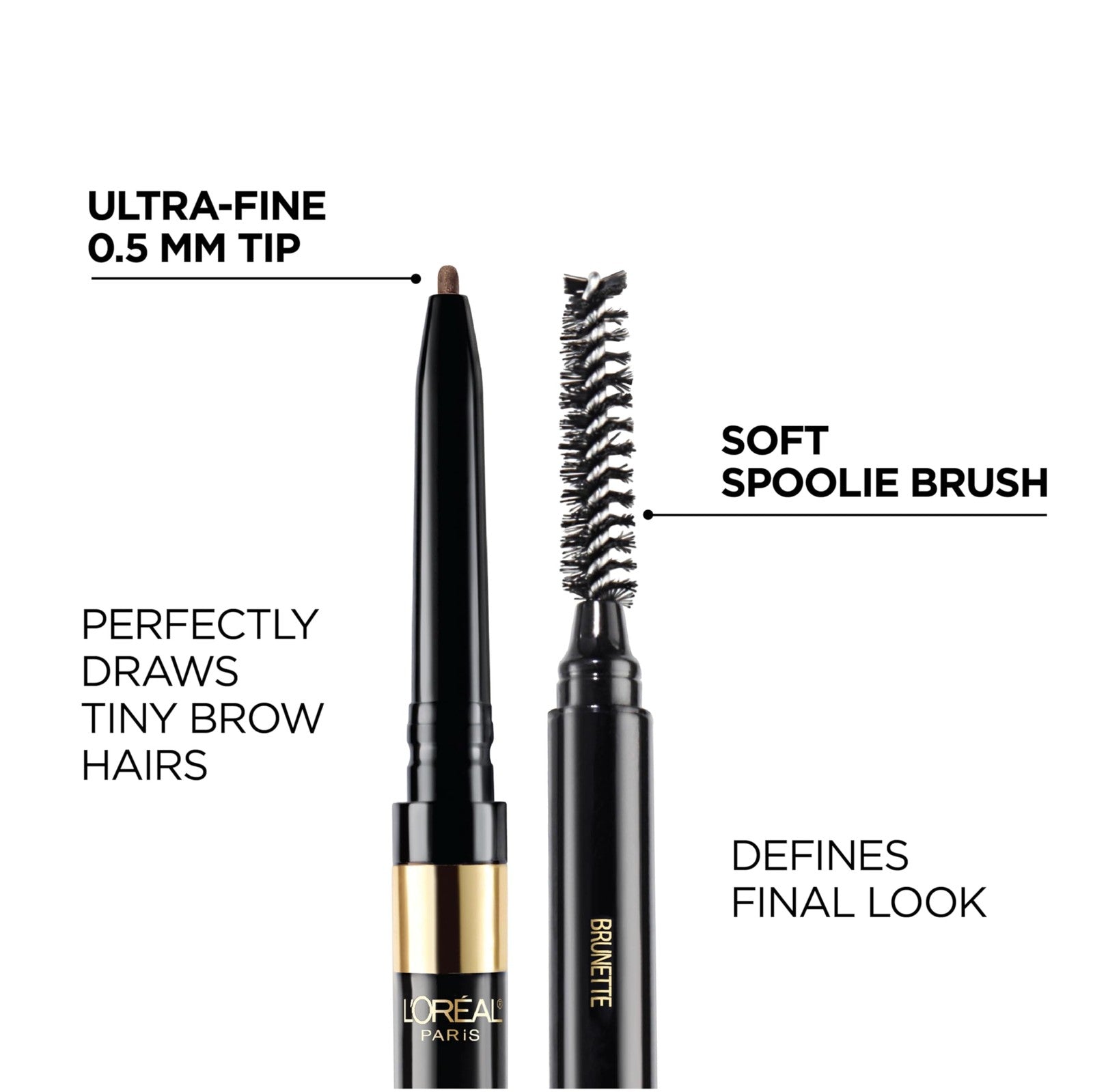 2 Pack L'Oreal Paris Brow Stylist Definer Eyebrow Pencil, Brunette 389, 0.003 oz