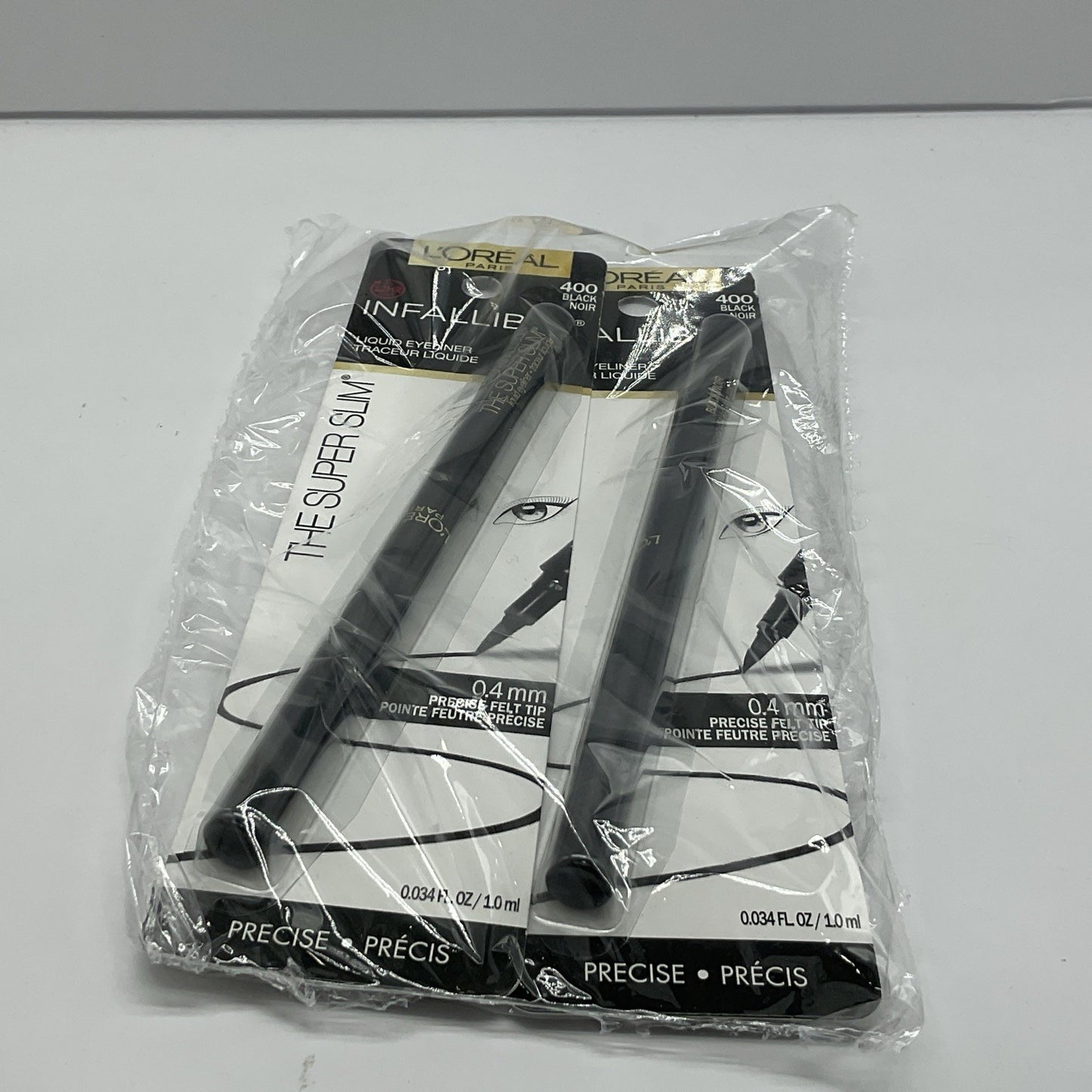 2 Pack L'Oreal Paris Infallible The Super Slim Liquid Eyeliner, Black 400