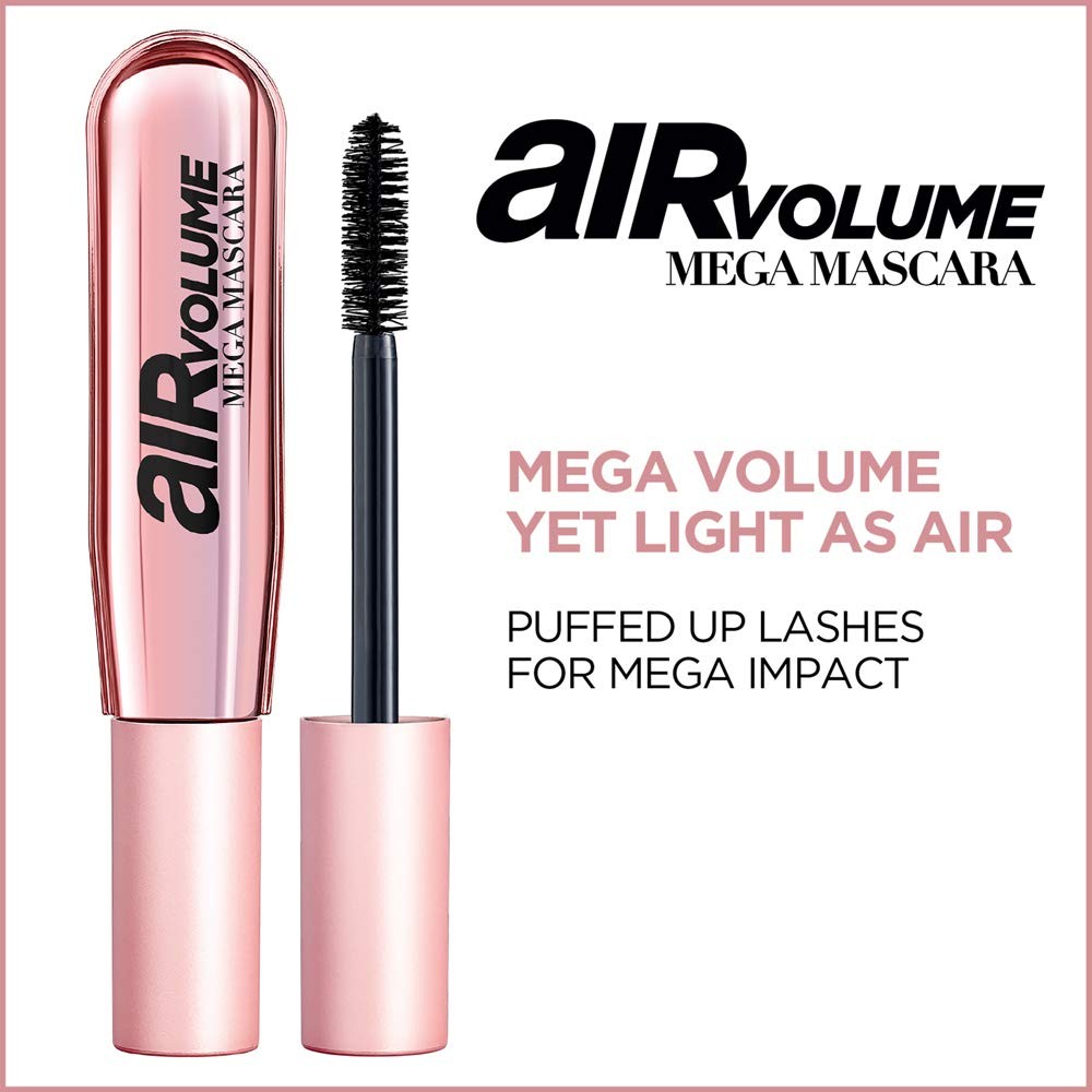 2 PACK - Loreal Air Volume Mega Mascara Sealed Waterproof - 853 Blackest Black