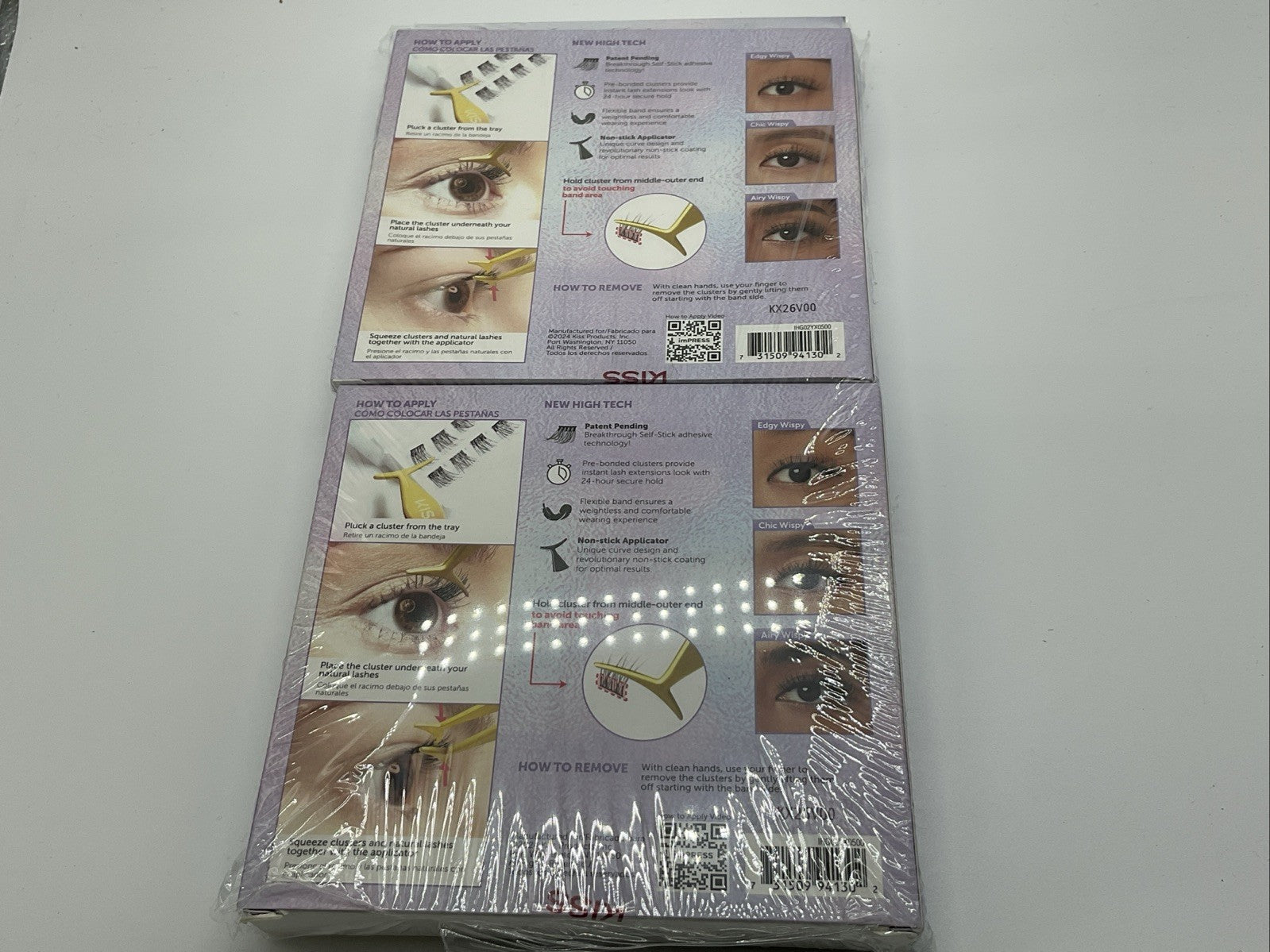 2 PACK - Kiss imPRESS No Glue Falsies Self Adhesive Eyelashes -  94130 Wispy