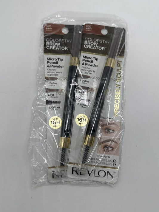 2 Pack Revlon ColorStay Brow Creator, Auburn 620, 0.003 oz