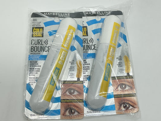 2 PACK - Maybelline The Colossal Curl Bouncing Mascara, Very Black 365