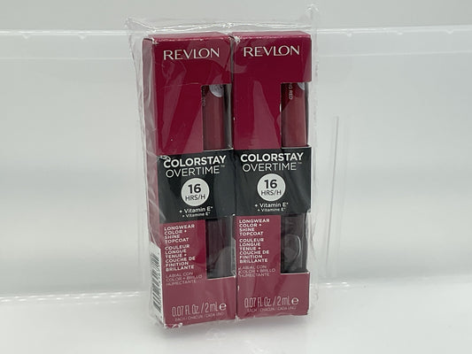 2-PACK Revlon Colorstay Overtime 16HR Lip Color #480 Unending Red, NEW