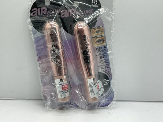 2 PACK - LOREAL Air Volume Mega Mascara 0.3 fl oz - 851 Black