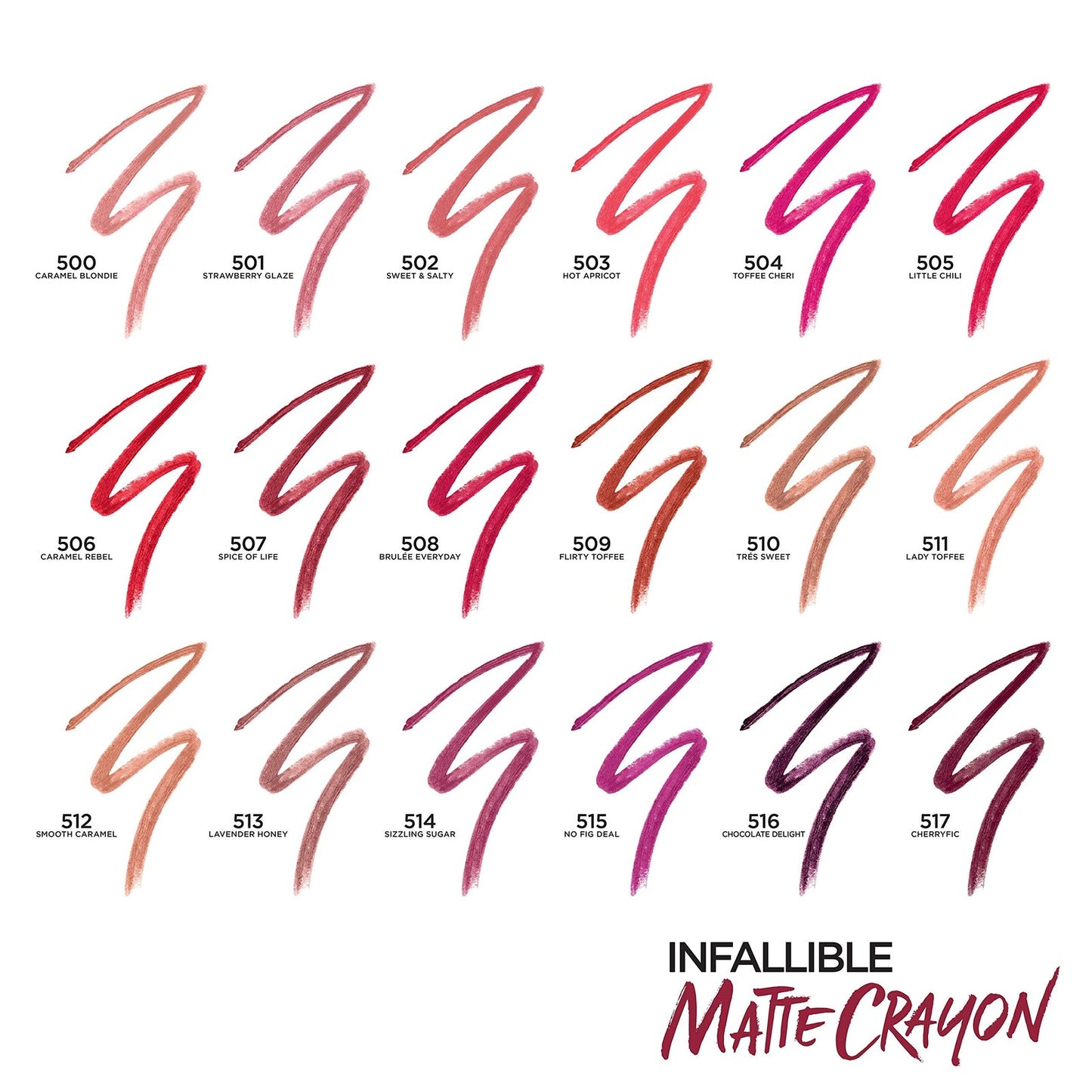2 PACK - L'Oreal Matte Lip Crayon #504 Toffee Cheri