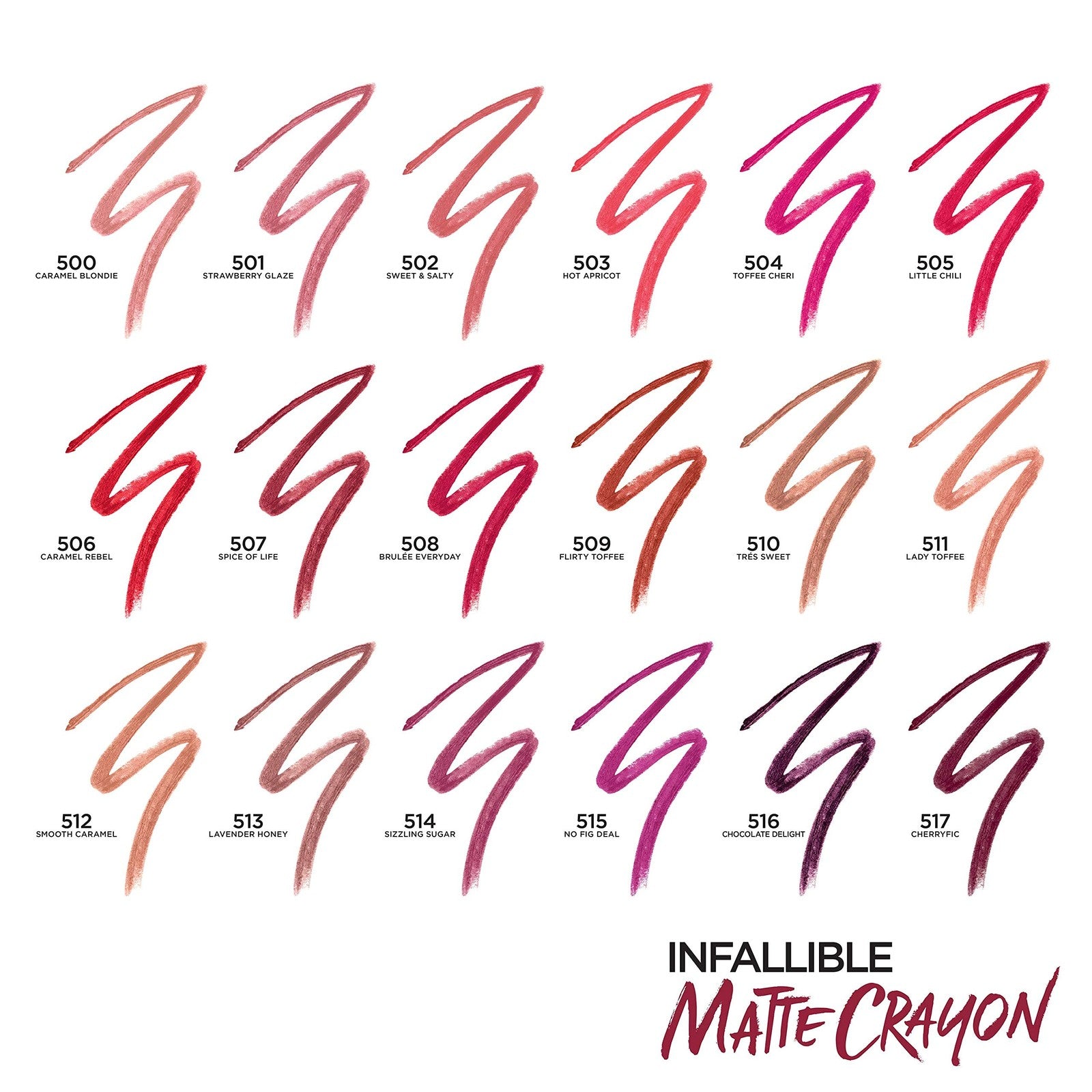 2 PACK - L'Oreal Matte Lip Crayon #504 Toffee Cheri