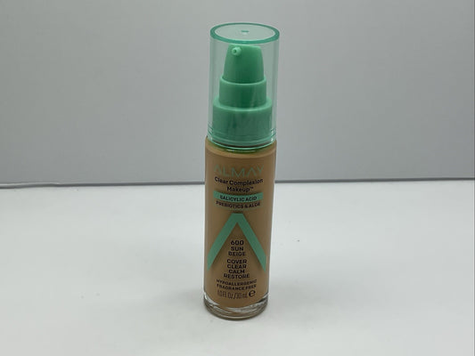 Almay Clear Complexion Foundation Makeup - 600 Sun Beige - Single