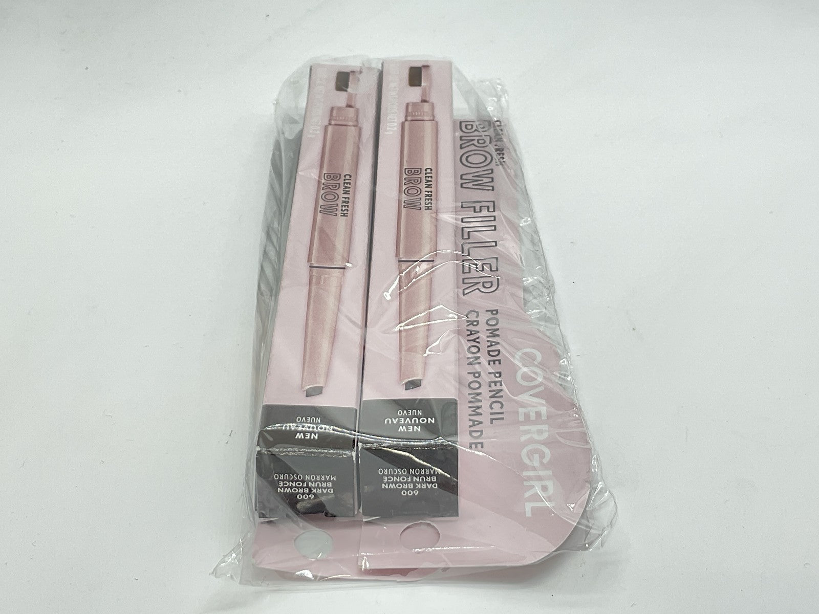 2 PACK - Covergirl Clean Fresh Brow Filler Eyebrow Pencil - 600 Dark Brown