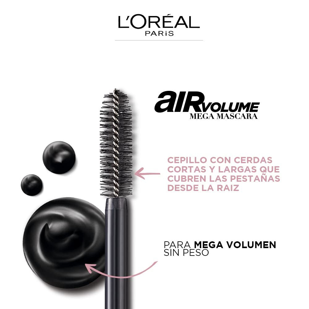 2 PACK - L’oreal Air Volume Mega Mascara 0.3 oz - 851 Black