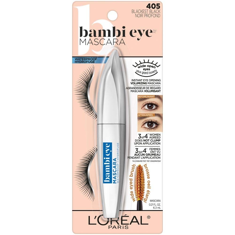 L'OREAL PARIS~Blackest Black (405) Bambi Eye Waterproof Mascara