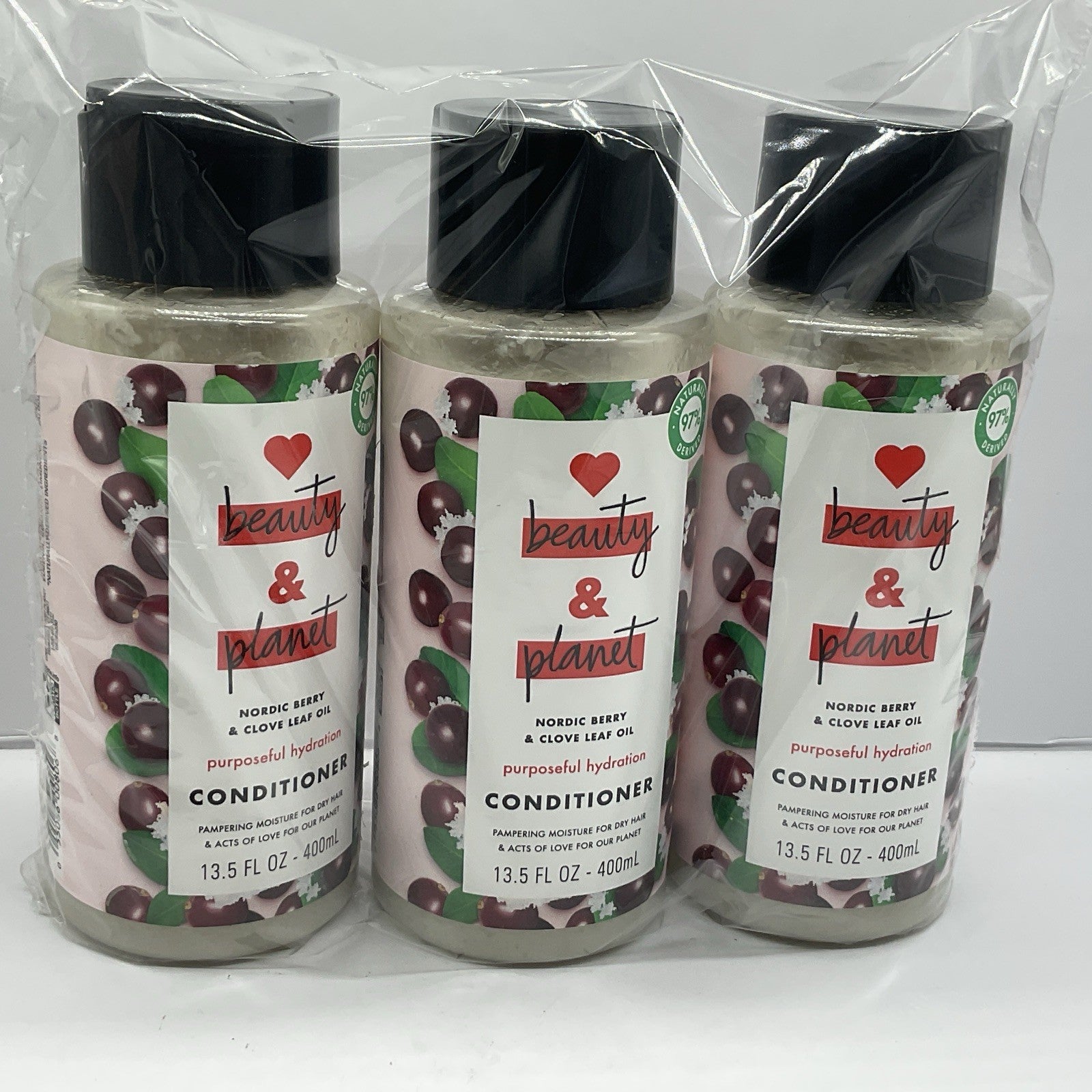3 Pack Love Beauty & Planet Conditioner - Nordic Berry & Clove Leaf Oil