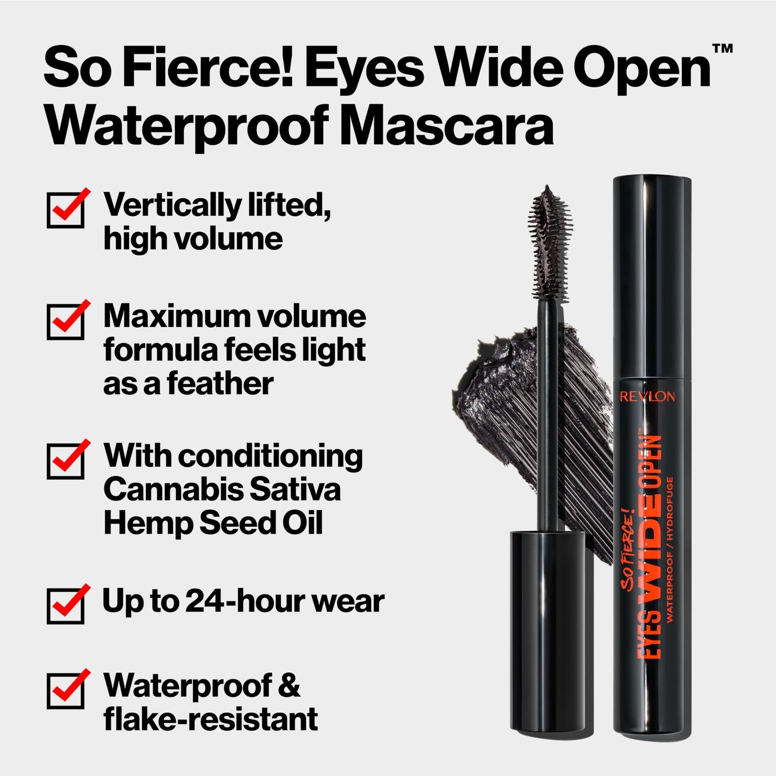 Revlon So Fierce! Eyes Wide Open Waterproof Mascara - 104 Black