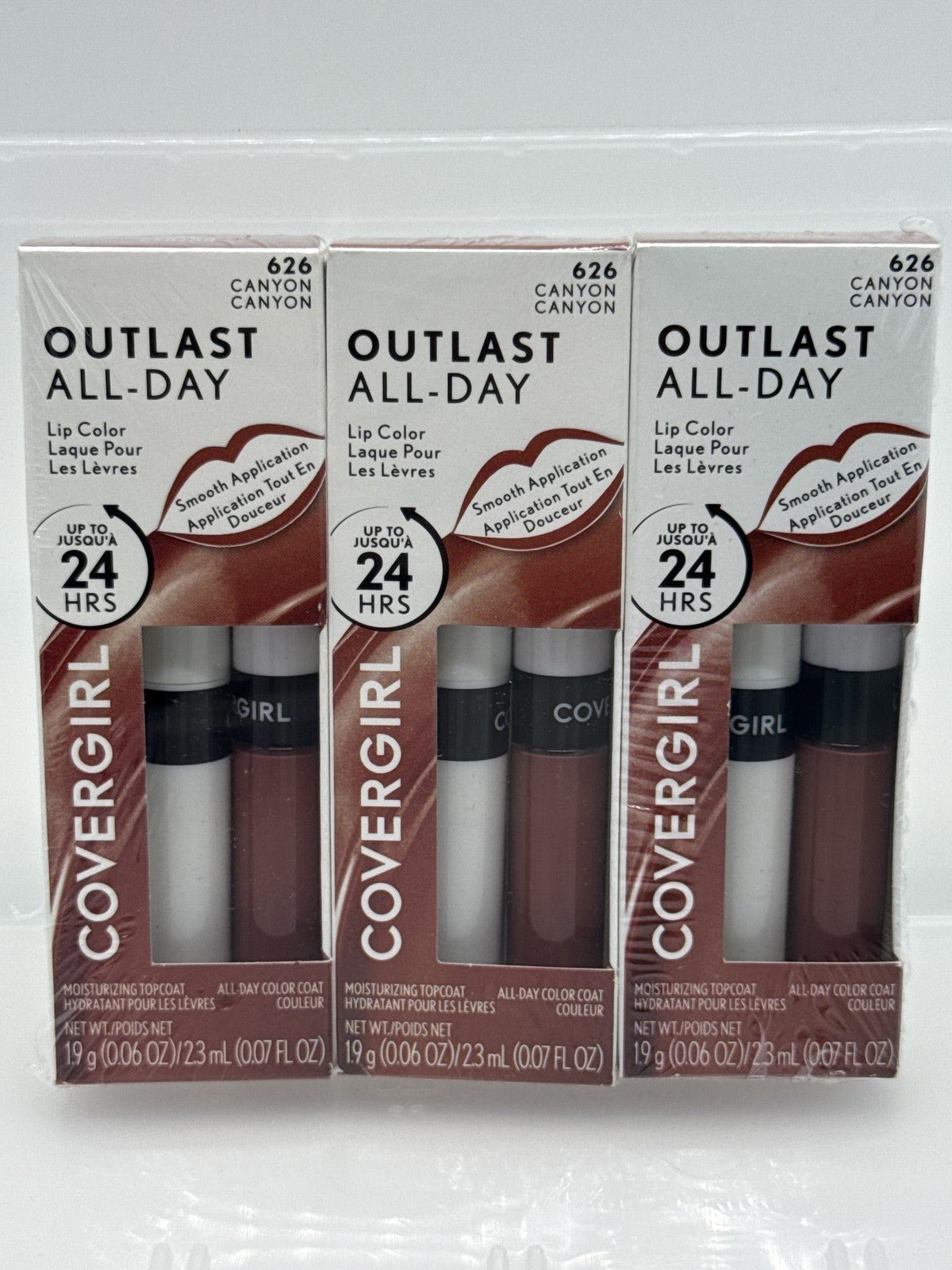 3 Pack CoverGirl Outlast All-Day Lip Color, 626 Canyon, 0.07 fl oz