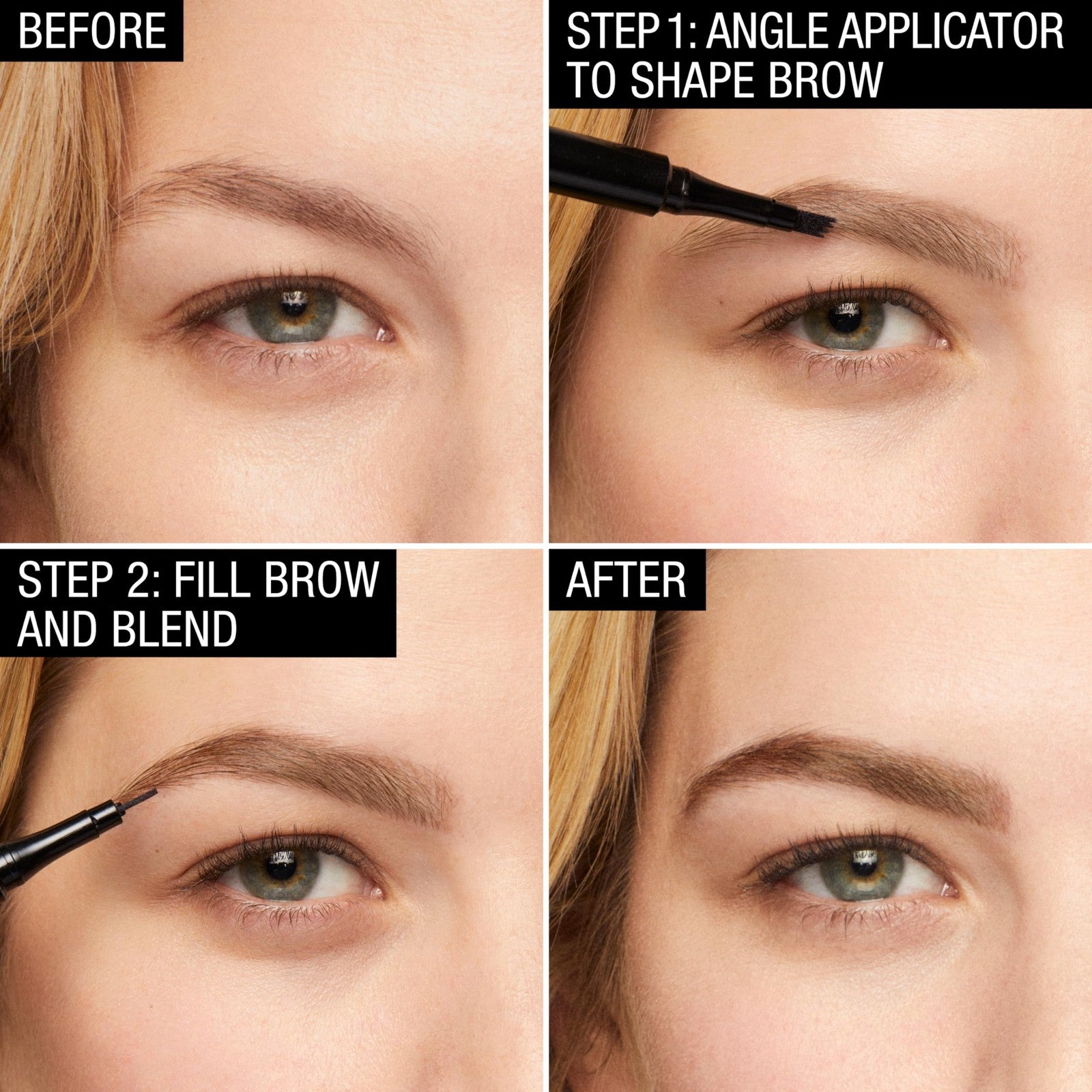 Maybelline TattooStudio Eyebrow Tint Pen, Medium Brown 360, 0.037 fl oz, 3 pack